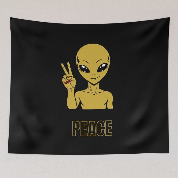Item preview, ZORGO Signals Gold Edition – Funny Alien Hand Gesture | Minimalist Space Character Sticker designed and sold by The-Visitors.