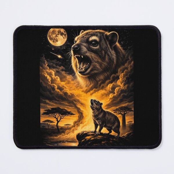 Item preview, Rock Hyrax Howling At Moon Savanna Night designed and sold by d247.