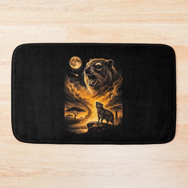 Item preview, Rock Hyrax Howling At Moon Savanna Night designed and sold by d247.
