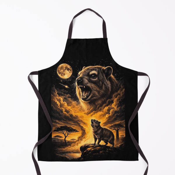Item preview, Rock Hyrax Howling At Moon Savanna Night designed and sold by d247.