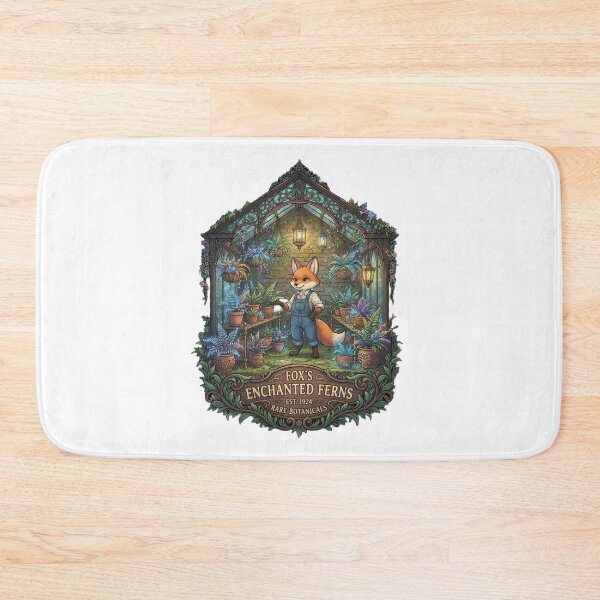Item preview, Fox's Enchanted Ferns | Magical Greenhouse | Cottagecore Botanical Fox | Rare Fern Plant Shop Sticker designed and sold by MrDev.