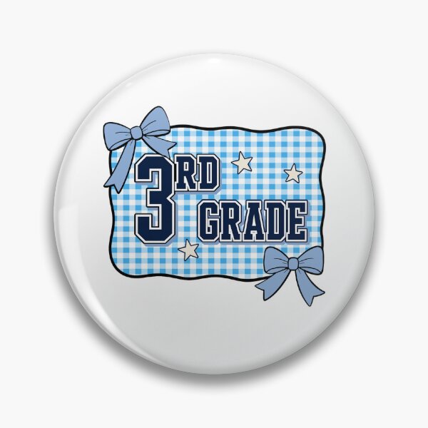 Item preview, Third Grade Teacher Blue Gingham Bow Classroom Pride designed and sold by FreshVibe Prints.