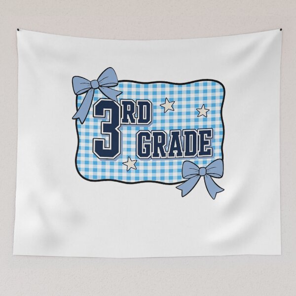 Item preview, Third Grade Teacher Blue Gingham Bow Classroom Pride designed and sold by FreshVibe Prints.
