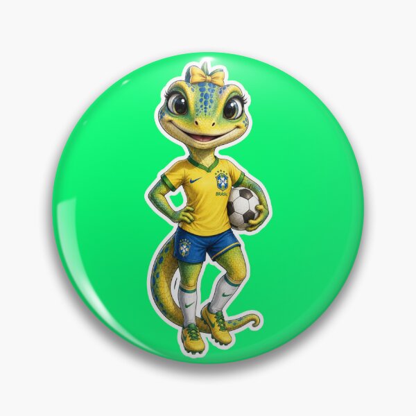 Item preview, Troirinha Brazil Women's Soccer Gecko designed and sold by mimiartes.