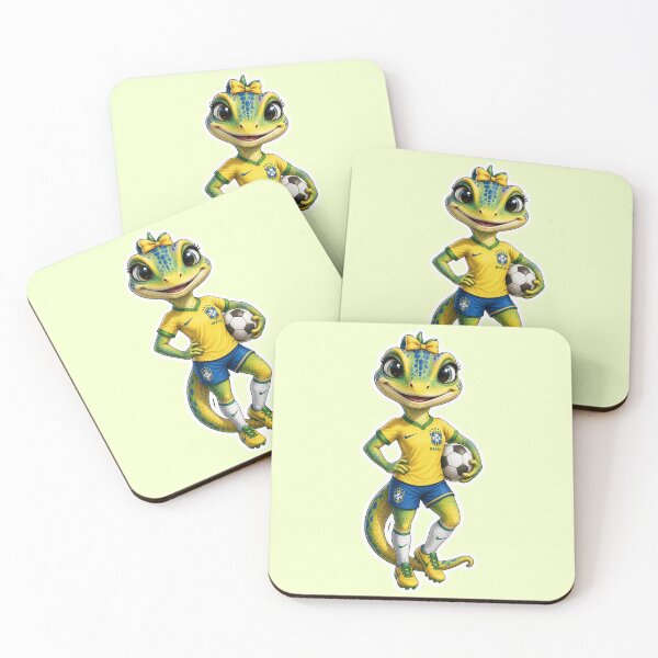 Item preview, Troirinha Brazil Women's Soccer Gecko designed and sold by mimiartes.