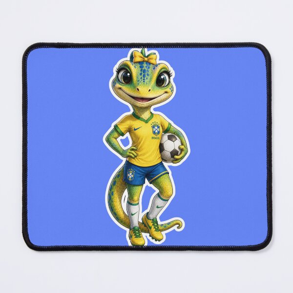 Item preview, Troirinha Brazil Women's Soccer Gecko designed and sold by mimiartes.
