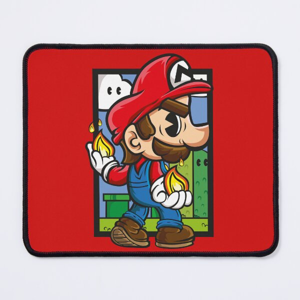 Item preview, Red Cap Plumber with Fire Flames | Fiery Handyman Graphic Design designed and sold by MerlinWear.