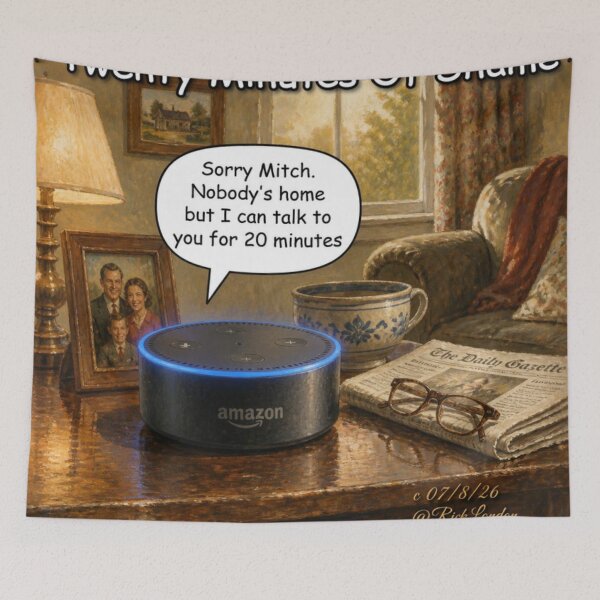 Item preview, Twenty Minutes of Shame – Funny Alexa Cartoon by Rick London designed and sold by Rick London Gifts.