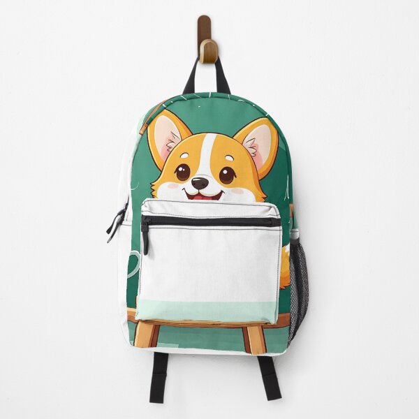 Item preview, Happy Corgi Drawing a Heart on the Classroom Chalkboard designed and sold by OksArtStudio.