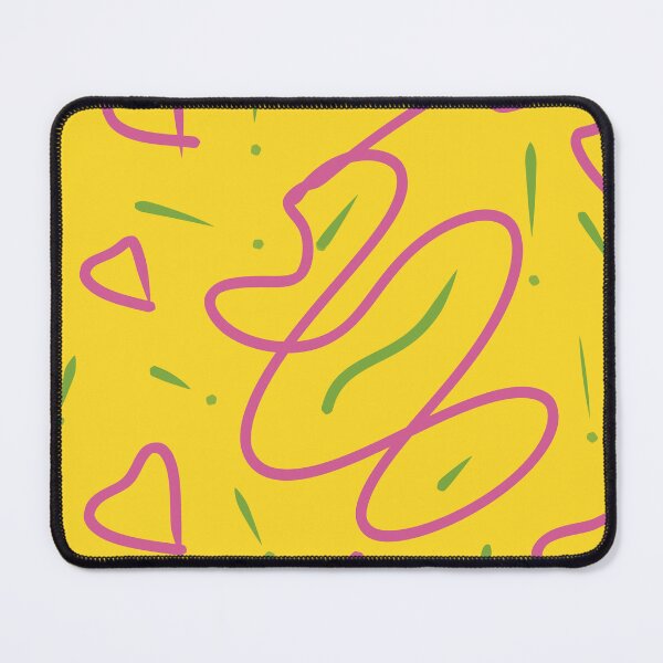 Item preview, Abstract Pink Heart Doodles on Bright Yellow | Cute Retro Y2K Pop Art Pattern designed and sold by Ihca.