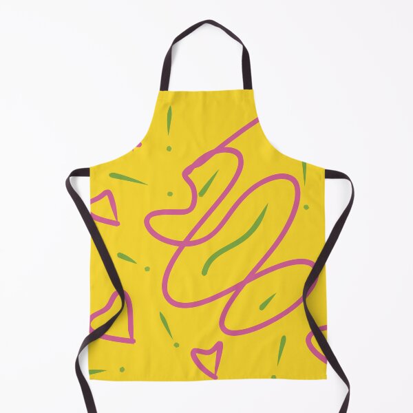 Item preview, Abstract Pink Heart Doodles on Bright Yellow | Cute Retro Y2K Pop Art Pattern designed and sold by Ihca.