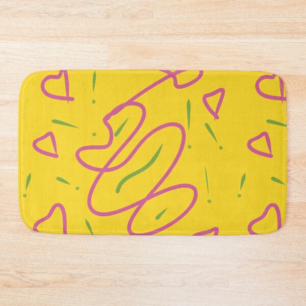 Item preview, Abstract Pink Heart Doodles on Bright Yellow | Cute Retro Y2K Pop Art Pattern designed and sold by Ihca.