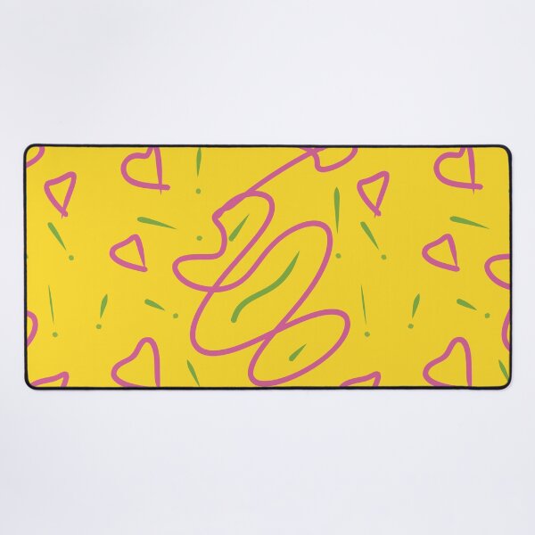 Item preview, Abstract Pink Heart Doodles on Bright Yellow | Cute Retro Y2K Pop Art Pattern designed and sold by Ihca.