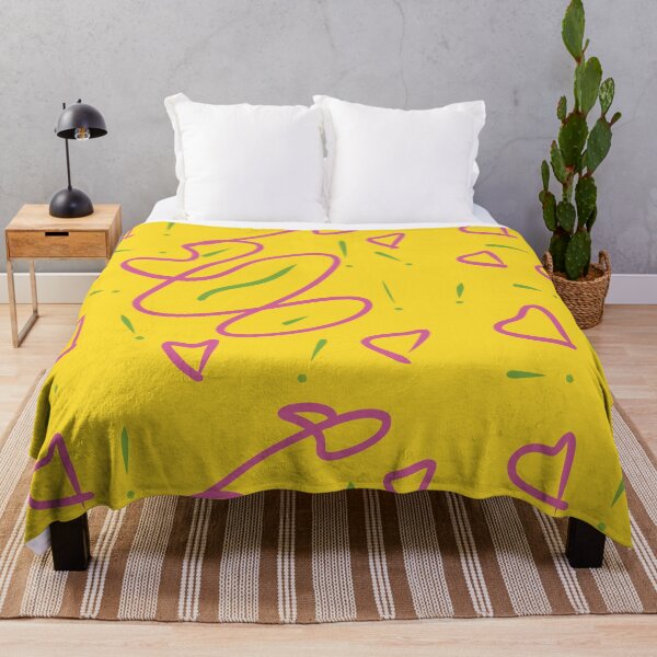 Item preview, Abstract Pink Heart Doodles on Bright Yellow | Cute Retro Y2K Pop Art Pattern designed and sold by Ihca.