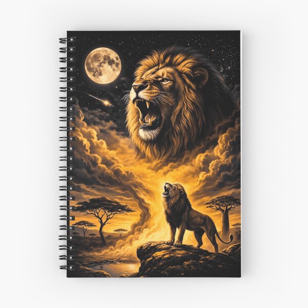 Item preview, Majestic Lion Howling At Moon Savanna Night designed and sold by d247.