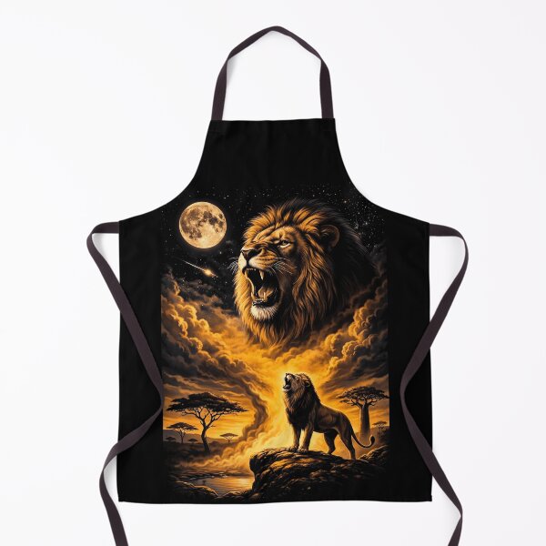 Item preview, Majestic Lion Howling At Moon Savanna Night designed and sold by d247.