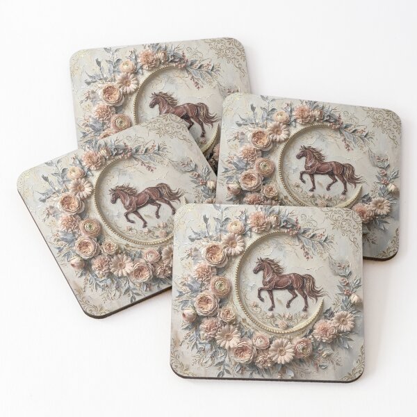 Artikelvorschau, Majestic Steed in Concentric Floral Elegance entworfen und verkauft von MByunArt.