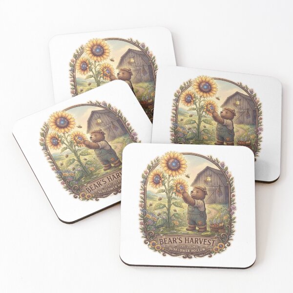 Item preview, Bear's Harvest | Sunflower Hollow | Cottagecore Bear Farmer | Magical Sunflower Farm Sticker designed and sold by MrDev.