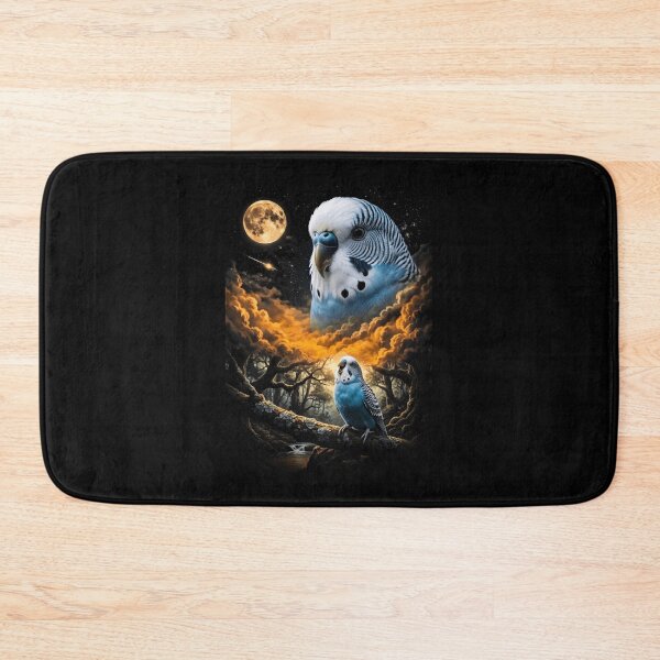 Item preview, Mystical Budgie Howling At Moon Forest Parakeet Art designed and sold by d247.