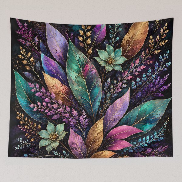 Item preview, Botanical Fantasy Leaves — Dark Jewel Tone Watercolor Art designed and sold by Aureva Arts Shop.