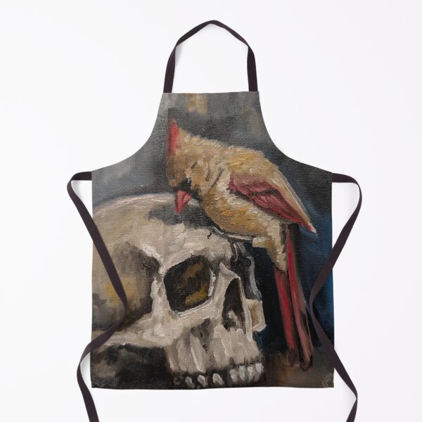Item preview, Skull with female cardinal painting designed and sold by Doug Paints.