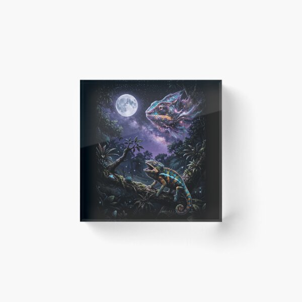 Item preview, Mystical Chameleon Cosmic Jungle Howling At Moon Reptile designed and sold by d247.
