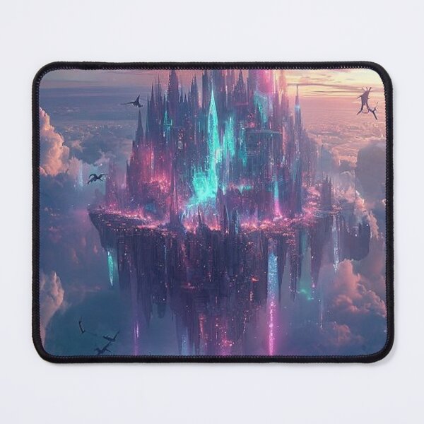 Item preview, Floating Crystal Castle - Fantasy AI Art designed and sold by nachtpixel-art.