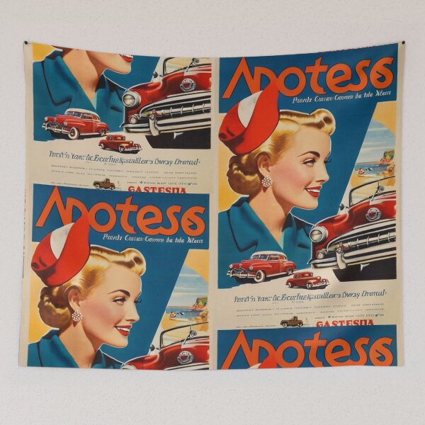 Aperçu de l'œuvre Art - 1950s Automotive Advertising, Art Deco Style créée et vendue par Beat-It.