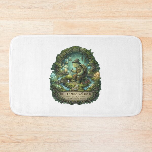 Item preview, Turtle's Moss Sanctuary | Ancient Guardian & Botanist | Enchanted Moss Garden | Cottagecore Fantasy Sticker designed and sold by MrDev.