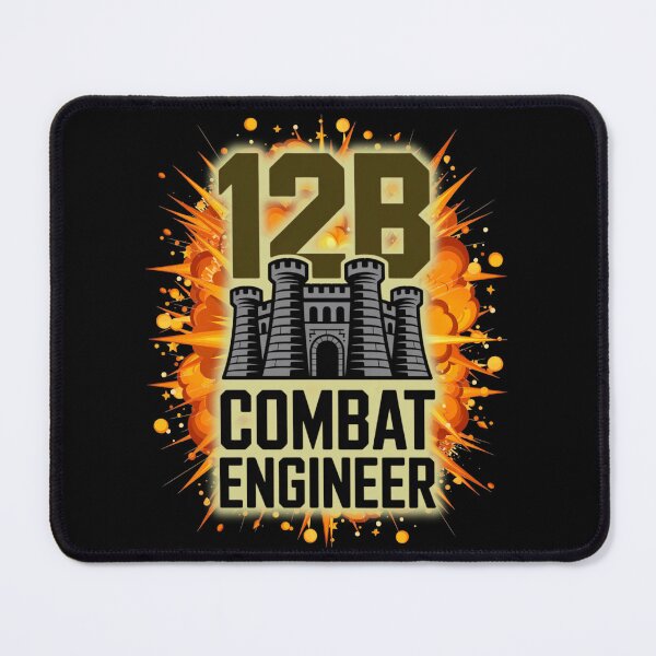 Item preview, 12B Combat Engineer — U.S. Army MOS Castle Emblem with Explosion Military Design designed and sold by GFamilyC.