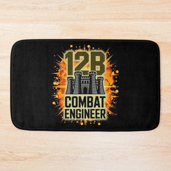 Item preview, 12B Combat Engineer — U.S. Army MOS Castle Emblem with Explosion Military Design designed and sold by GFamilyC.