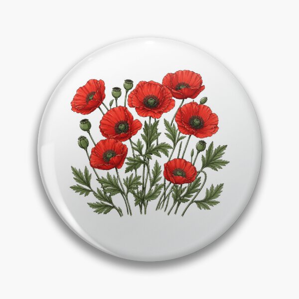 Item preview, Red Poppy Botanical Floral Vintage designed and sold by Moizento.