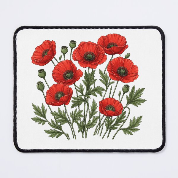 Item preview, Red Poppy Botanical Floral Vintage designed and sold by Moizento.