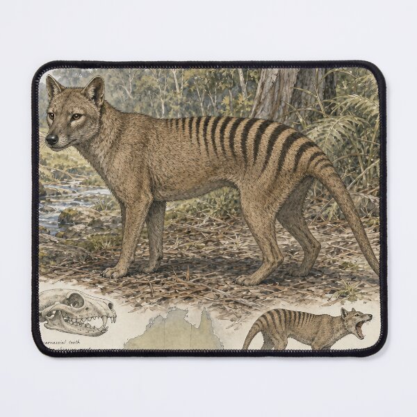 Item preview, Thylacine (Tasmanian Tiger) – Vintage Naturalist Vector  Wildlife Illustration designed and sold by Jandedan.