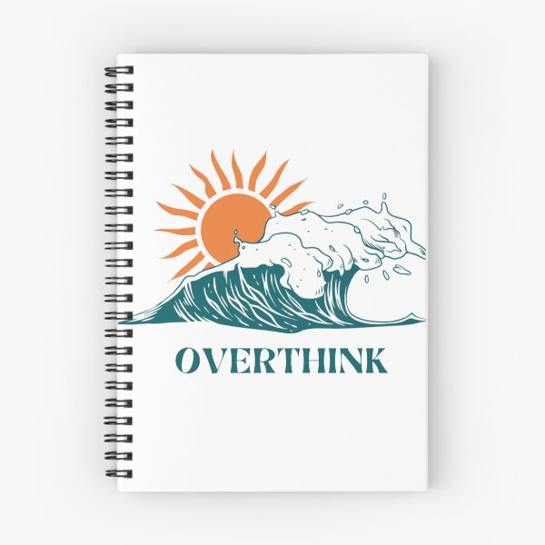 Item preview, Overthink Retro Ocean Wave Sunset Minimalist Typography designed and sold by Dream Weave Studio.