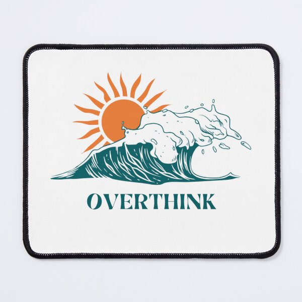 Item preview, Overthink Retro Ocean Wave Sunset Minimalist Typography designed and sold by Dream Weave Studio.