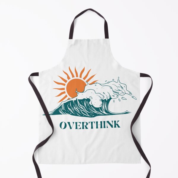 Item preview, Overthink Retro Ocean Wave Sunset Minimalist Typography designed and sold by Dream Weave Studio.
