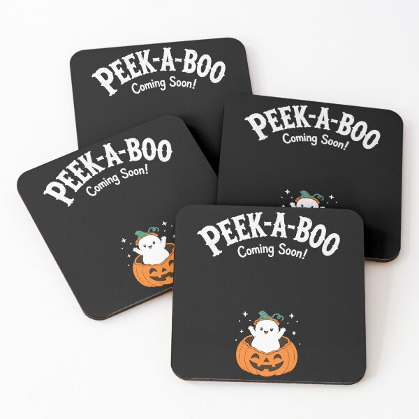 Item preview, Peek A Boo Coming Soon Halloween Pregnancy Reveal designed and sold by FreshVibe Prints.