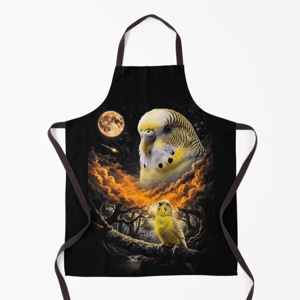 Item preview, Mystical Budgie Howling At Moon Parrot Cosmic Forest Moon designed and sold by d247.