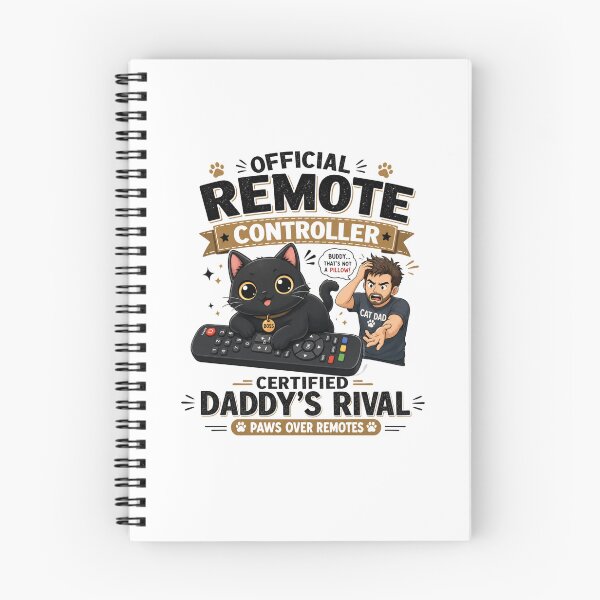 Item preview, Official Remote Controller Black Cat Dad Funny Kawaii T-Shirt designed and sold by Ashley critters.