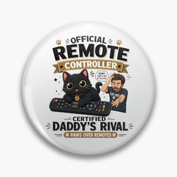 Item preview, Official Remote Controller Black Cat Dad Funny Kawaii T-Shirt designed and sold by Ashley critters.