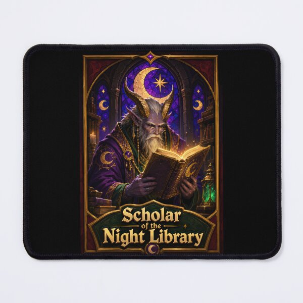 Item preview, Scholar of the Night Library Fantasy Poster designed and sold by Sketchlegacy.