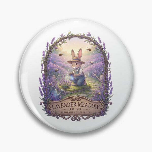 Item preview, Lavender Meadow | Fragrant Countryside | Cottagecore Bunny Gardener | Lavender Field Fantasy Sticker designed and sold by MrDev.