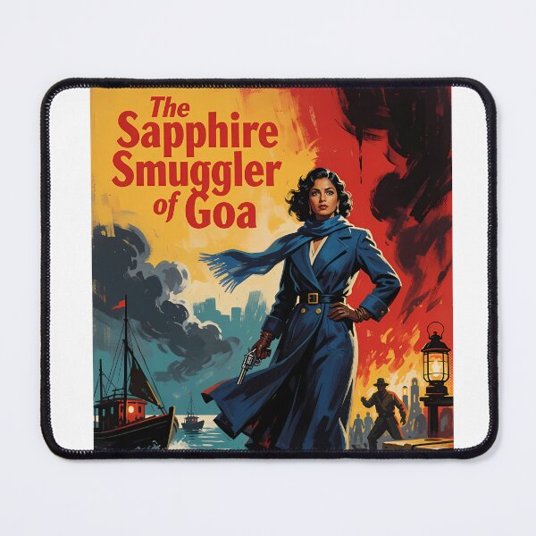 Item preview, The Sapphire Smuggler of Goa – Vintage Indian Pulp Adventure Illustration designed and sold by Rc108.