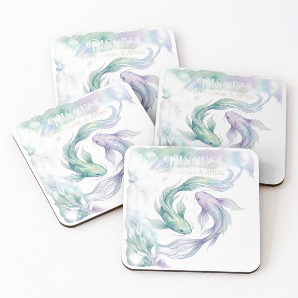 Item preview, Pisces Zodiac Sign – Compassionate & Artistic | Daily Horoscope Astrology | Pisces Watercolor Fish Design designed and sold by Bhaskar Digital Art.