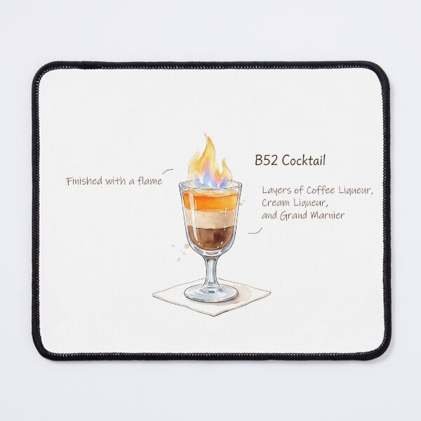 Item preview, B52 Cocktail Recipe Watercolor Art designed and sold by HornbillDesign.