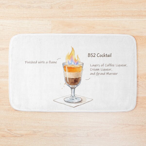 Item preview, B52 Cocktail Recipe Watercolor Art designed and sold by HornbillDesign.