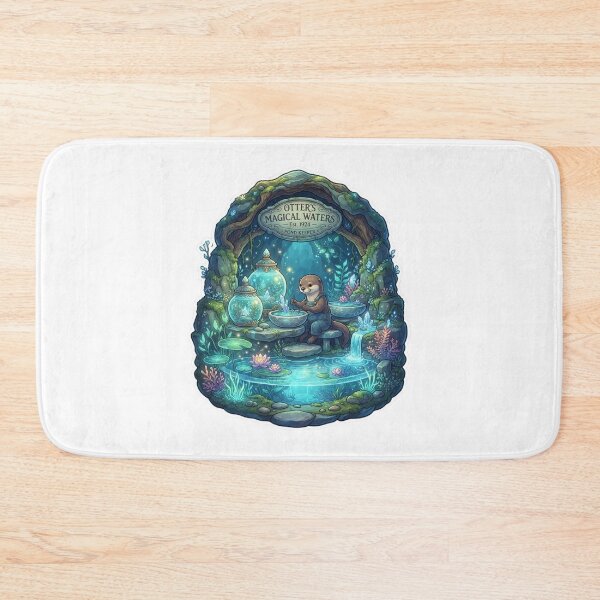 Item preview, Otter's Magical Waters | Enchanted Pond Keeper | Cottagecore Water Garden | Fantasy Otter Sticker designed and sold by MrDev.