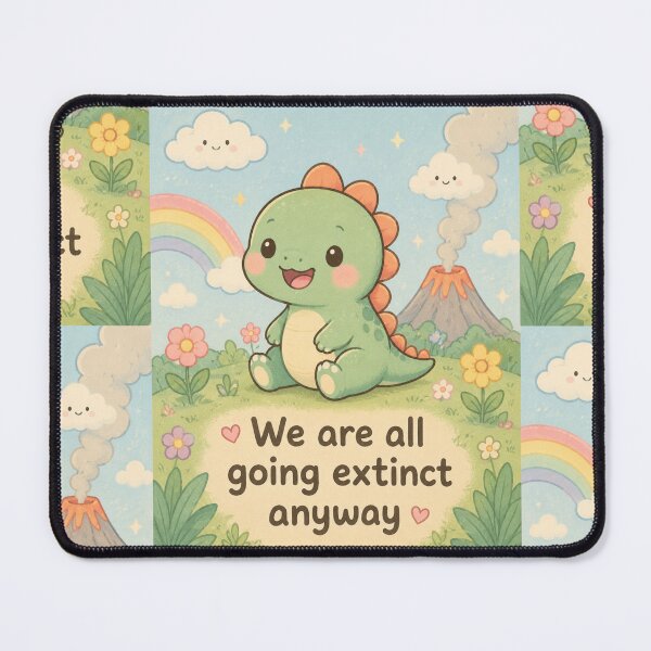 Item preview, Cute Dinosaur Dark Humor Shirt, We Are All Going Extinct Anyway, Existential Kawaii Dino, Funny Adult Life Design designed and sold by LuxeBuzz.