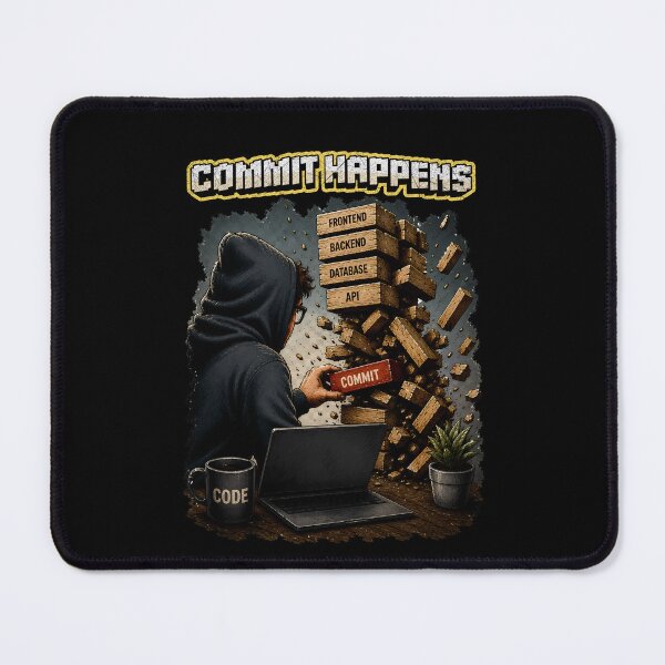 Item preview, Commit Happens – Funny Git Stack Collapse Programmer Design designed and sold by PXEpic.